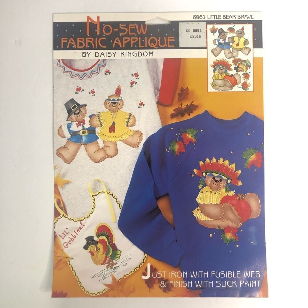 daisy kingdom‎ little bear brave 6961 no sew fabric appplique cute bears turkey